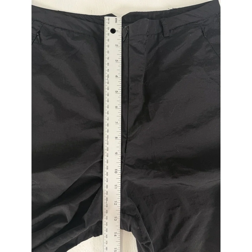 Zara Black Zip‎ Waist Women Wide Leg Nylon Pants Size Small Cool Style Athletic
